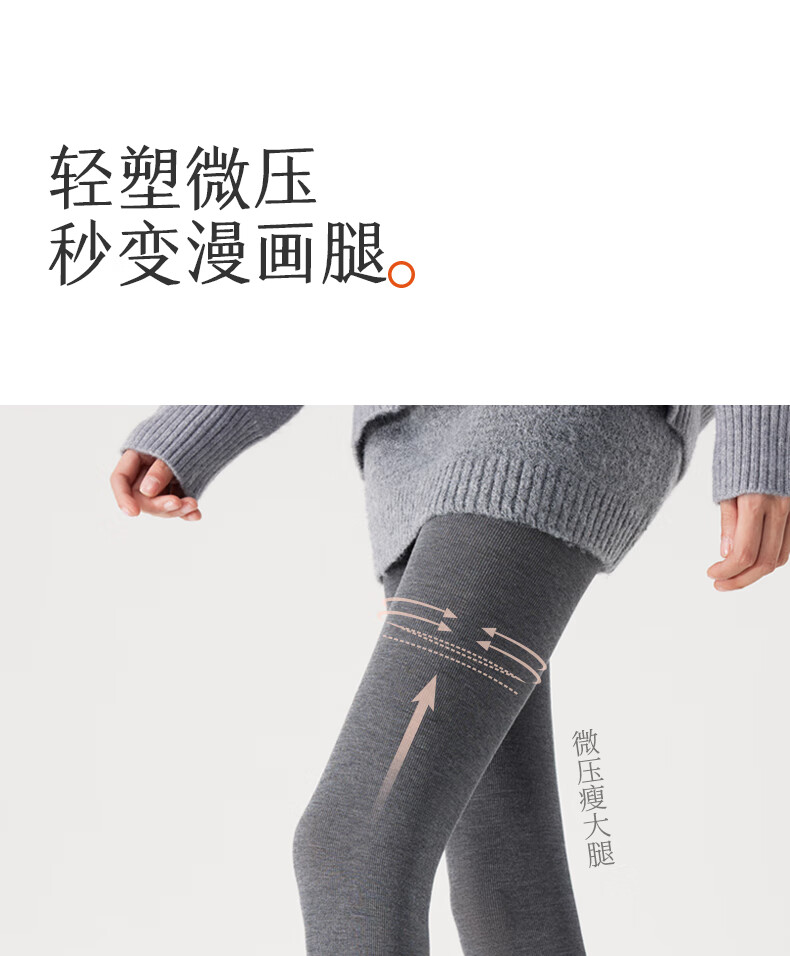 Shiwa Ji Gray Wool Leggings Women Autumn Winter Pressure Slim Vertical Striped Fleece Thickened Tights 2025 New Hot Style 1