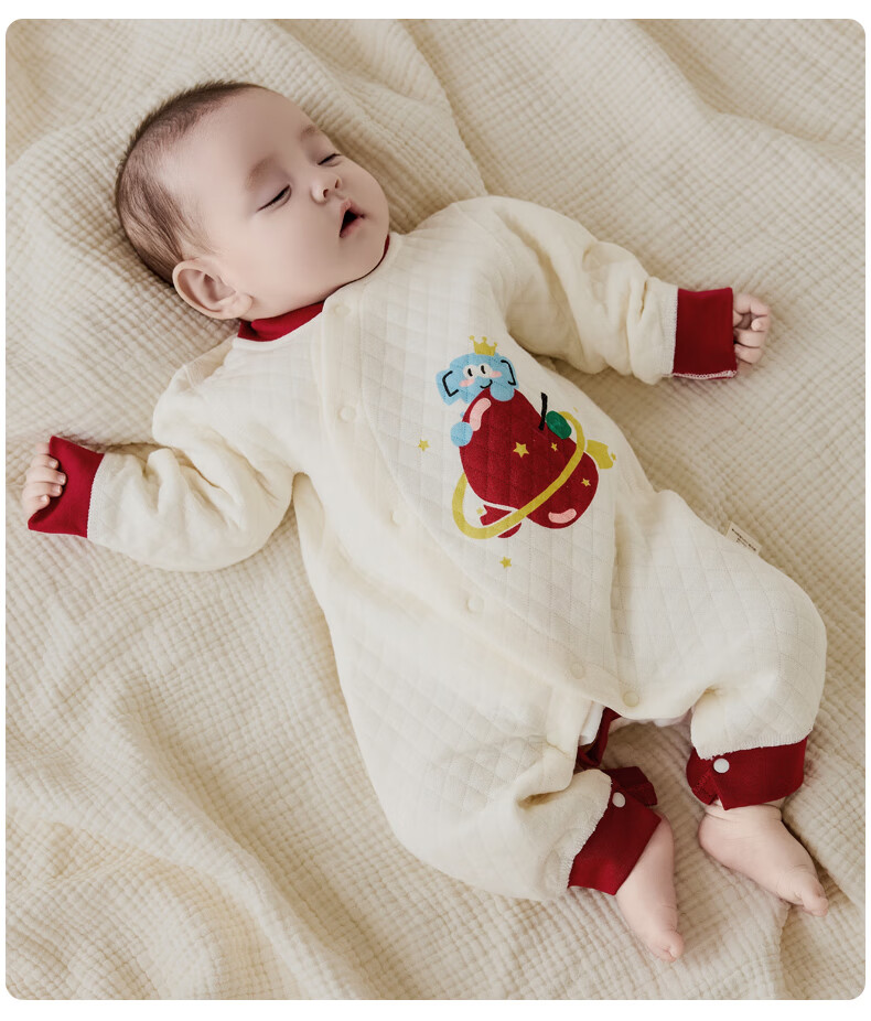 Banjvall Baby Spring Autumn Cotton-Padded Romper Warm Jumpsuit Pajamas Size 66 6