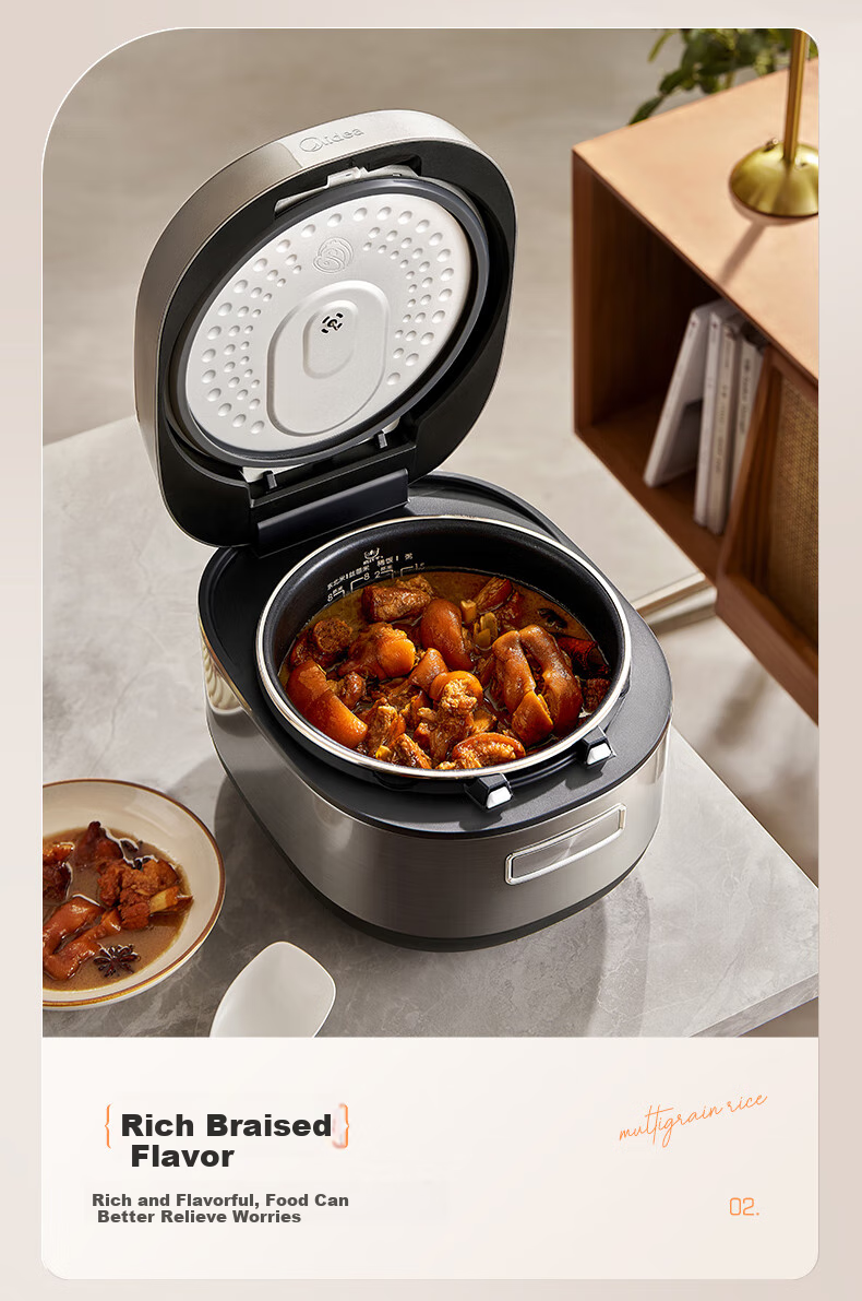 Midea Electric Rice Cooker Household High Power IH Induction Cooker Heating 4L Rice Cooker for 3-4-5-8 People Petal Series Same Model in Store MB-CFB4097H 7
