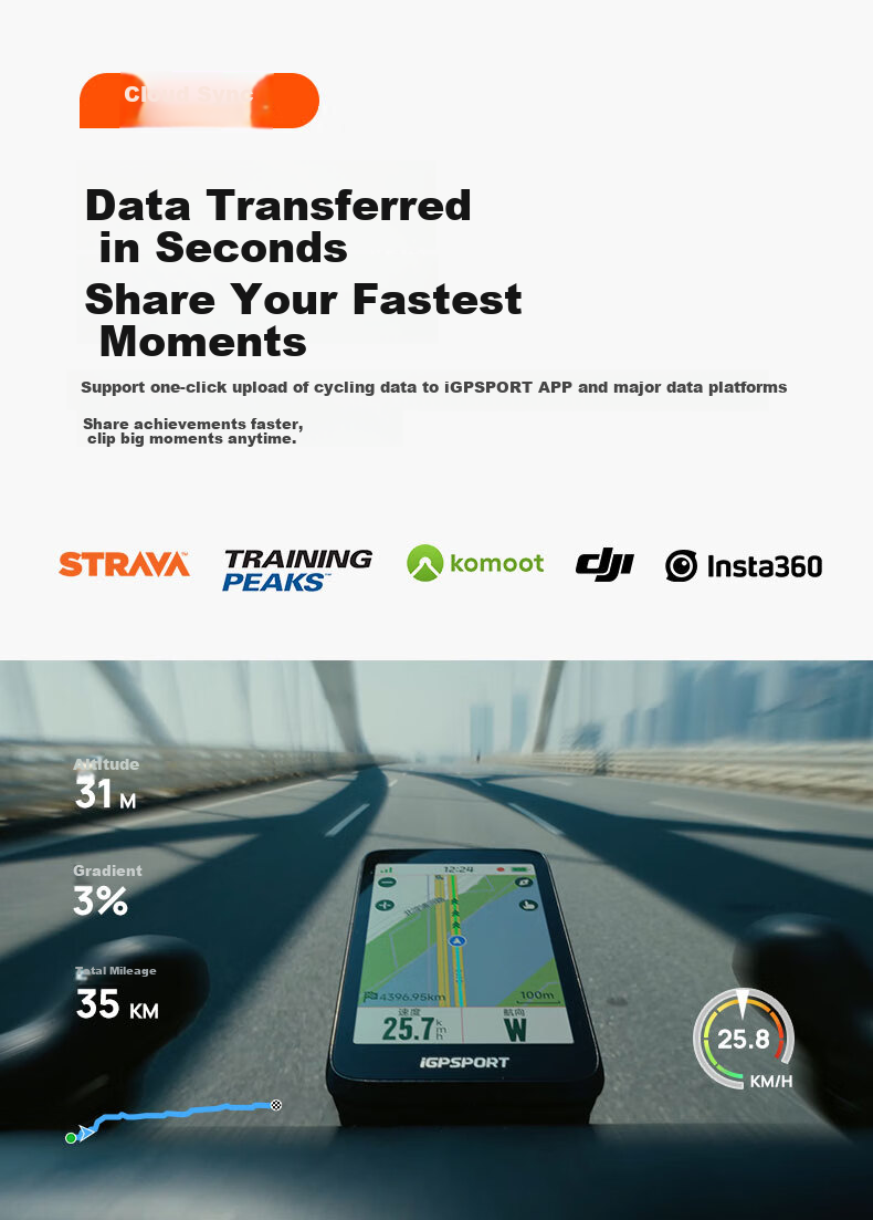 IGPSPORT Bicycle Computer, Road Bike GPS Navigation Computer, Smart Wireless Cycling Computer, BiNavi, Black 22