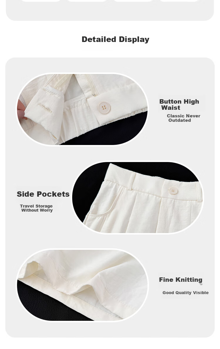 XUEXIMAN Puff Suit Shorts for Women, New Summer 2026 Style, Casual High-Waisted Draping Straight-Leg Slimming Wide-Leg Knee-Length Shorts 7