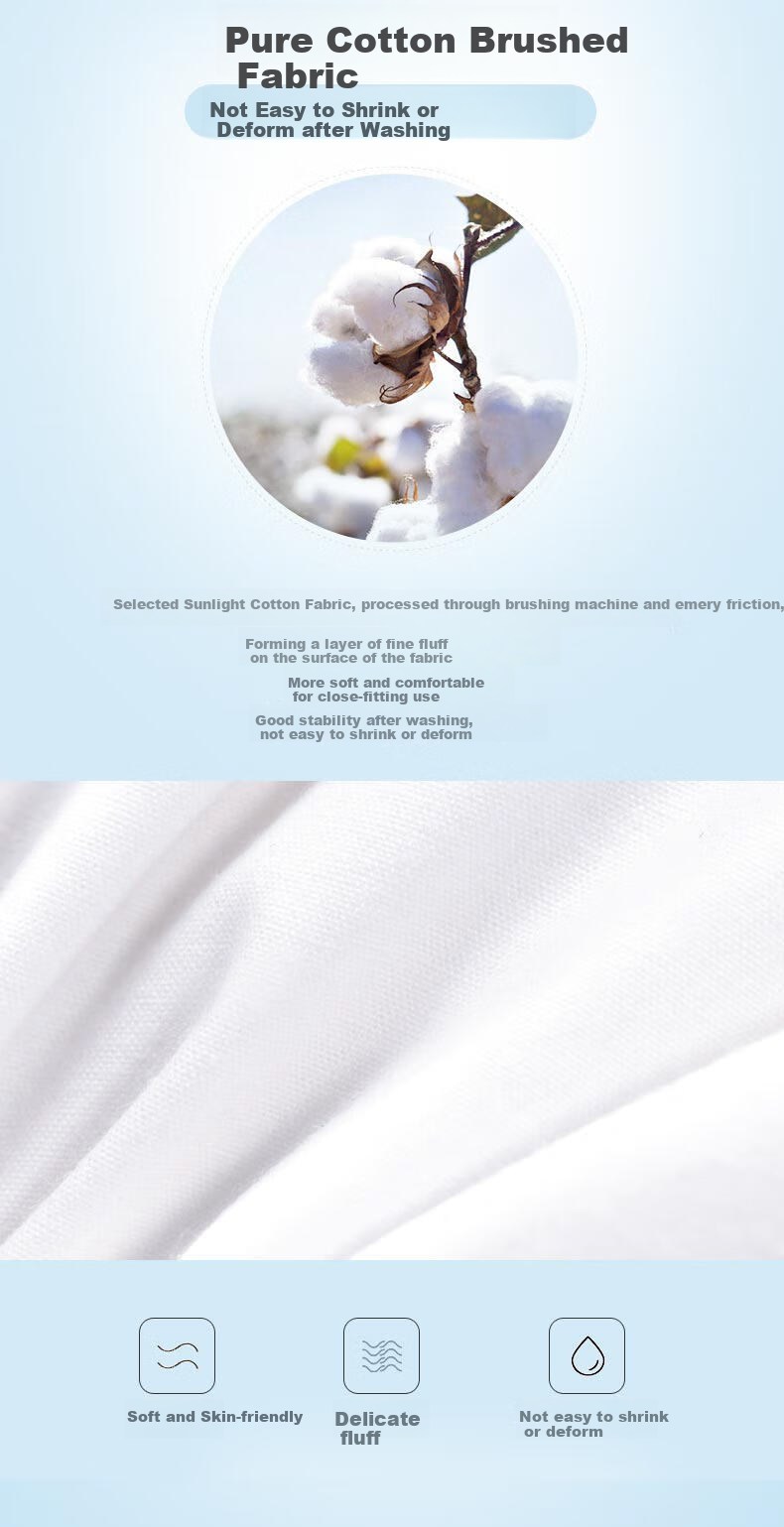 FUANNA Home Textile Pillow Core, Cervical Pillow, Five-Star Hotel Pillow, One Pack, Pure Cotton Antibacterial Pillow Core, Fiber Pillow, 70*45cm 6
