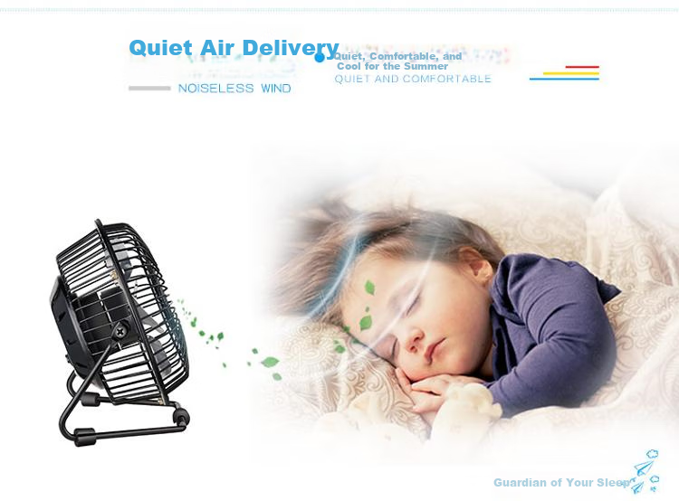 Befon Small Desk Fan, Electric Fan for Dormitory, Quiet Mini Clip-On Fan, USB Fan for Office, 6-Inch Mini Tabletop Fan, Baby Feeding Fan, Blue 0963 3