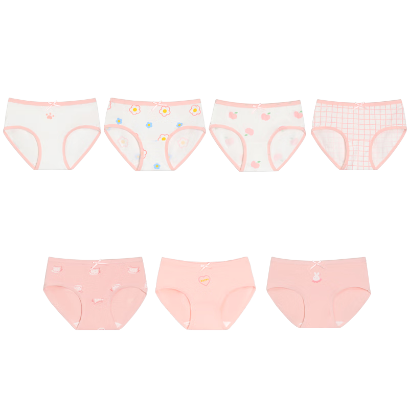 Hodohome Children's Underwear, Girls' 3A Grade Antibacterial Crotch Triangle Panties, Young Girls' Cotton-Spandex High-Elastic Cartoon Shorts, 318 Three 140