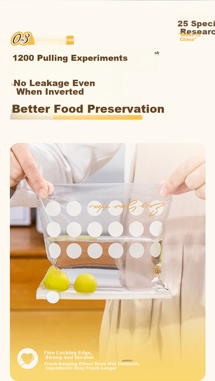 Easy Your Home Food Antibacterial Storage Bags with Zipper, Thickened Refrigerator Organizer Bags, Reusable Portion Bags, Small Size, 20 Pieces 8