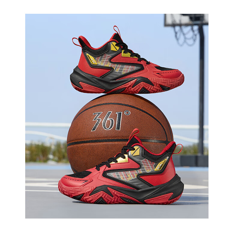 361° Kids Basketball Shoes 25 Winter Youth Professional Hardcourt Durable High-Elastic Shock Absorption Sports Shoes Black 33 6