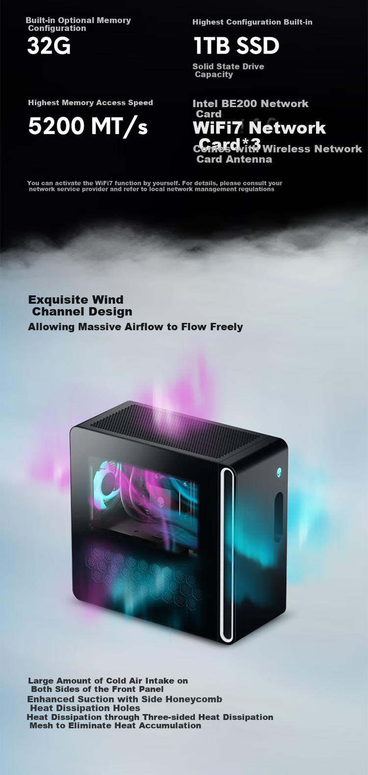 Alienware Desktop Starship R17 High-End Gaming PC (Ultra9, 32GB RAM, 1TB Storage, RTX50 Series GPU) Water-Cooled AI Training Black Myth: Wukong Design Statio 5