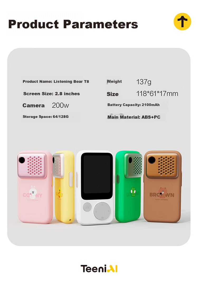 Tinglixiong T8 English Learning MP3 Player, Ear Training, Speaking Practice Companion, Portable Speaker, Repeater, Flashcard Machine, Vocabulary Device, Synchronized Textbook, Student-Specific Green 128GB 34