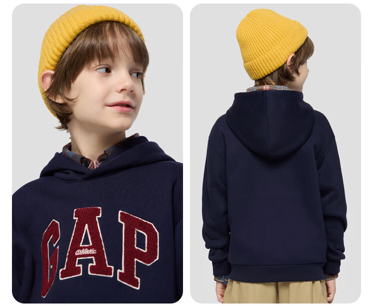 GAP [Same Style for Older And Younger Kids], Boys And Girls Autumn Logo Fleece Hoodie 804635 3