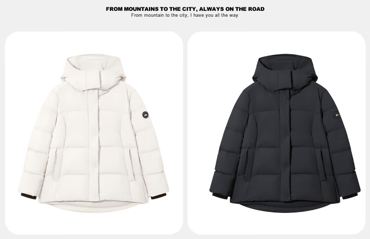 Pioneer Camp Warm Feather Women's Autumn Winter Insulated Windproof Outdoor Hooded Waist-Cinched Mid-Length Thickened Down Jacket 22