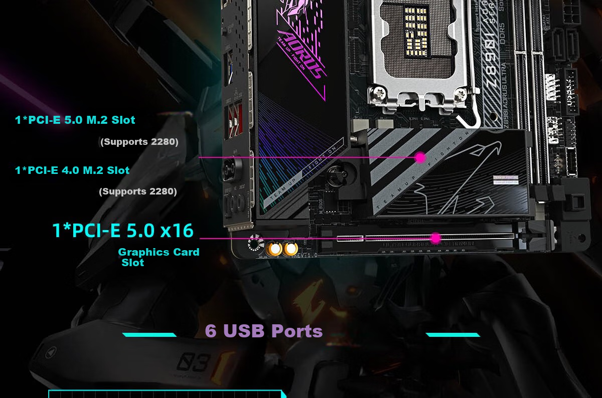 GIGABYTE Ultra-Durable Z890 UD DDR5 Motherboard, Supports Intel CPU Ultra 265K 285K 270K PLUS LGA 1851 14