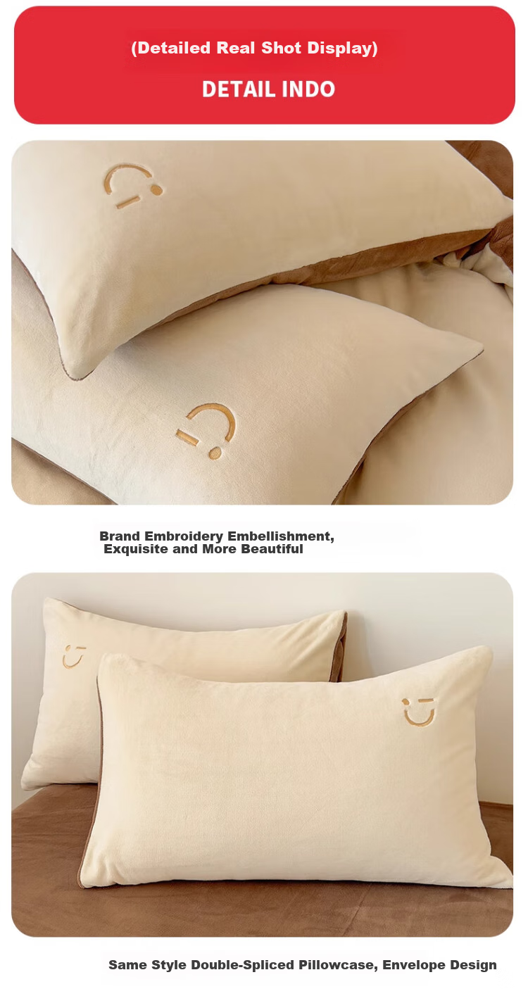 MINISO Ultra-Soft Rabbit Fleece 4-Piece Bedding Set, Thickened Plush Bed Sheet and Duvet Cover, 200x230cm for 1.5/1.8m Bed 2