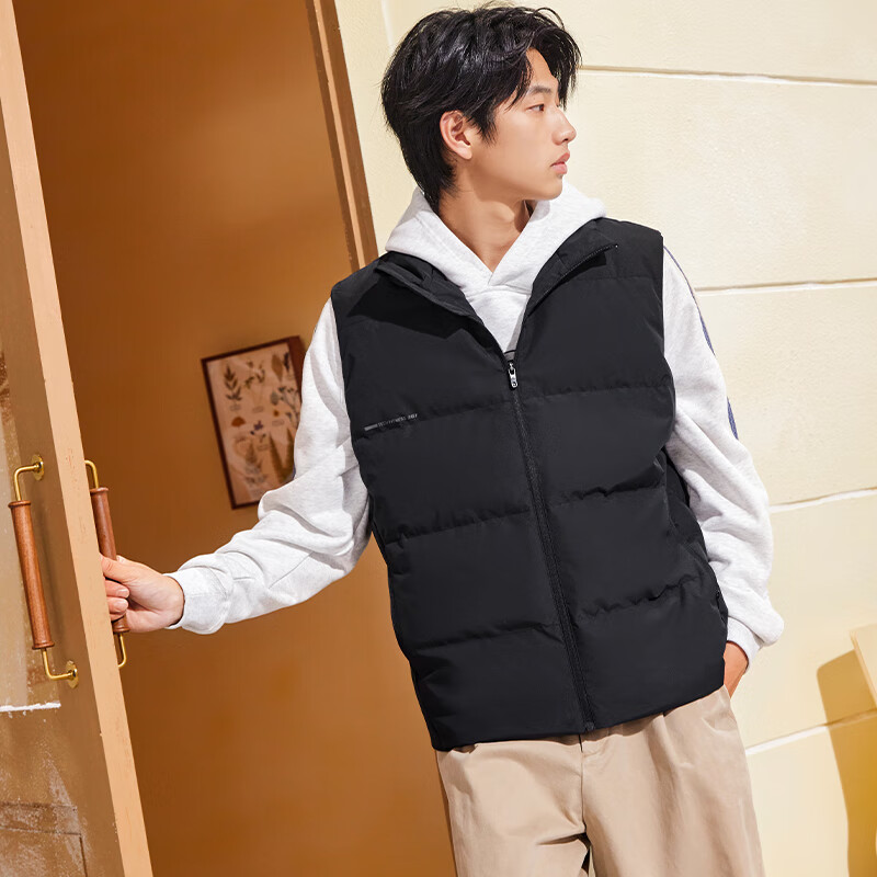 361° Men's Down Vest Autumn Winter New Waterproof Warm Sports Casual Running Stand Collar Jacket 652544401-5