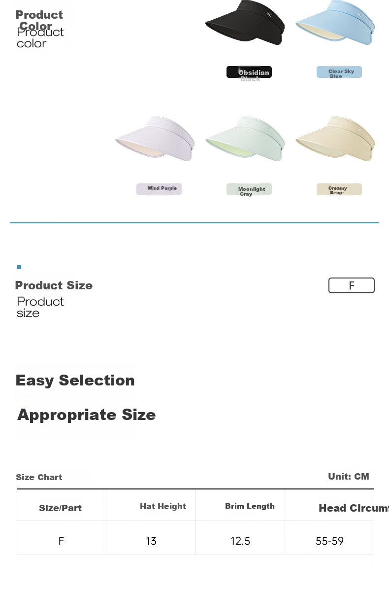 VVC Sun Protection Hat for Women, Summer Visor Cap, Outdoor UV Protection Sun Hat, Cycling Cap, Sunhat, Cream White 12