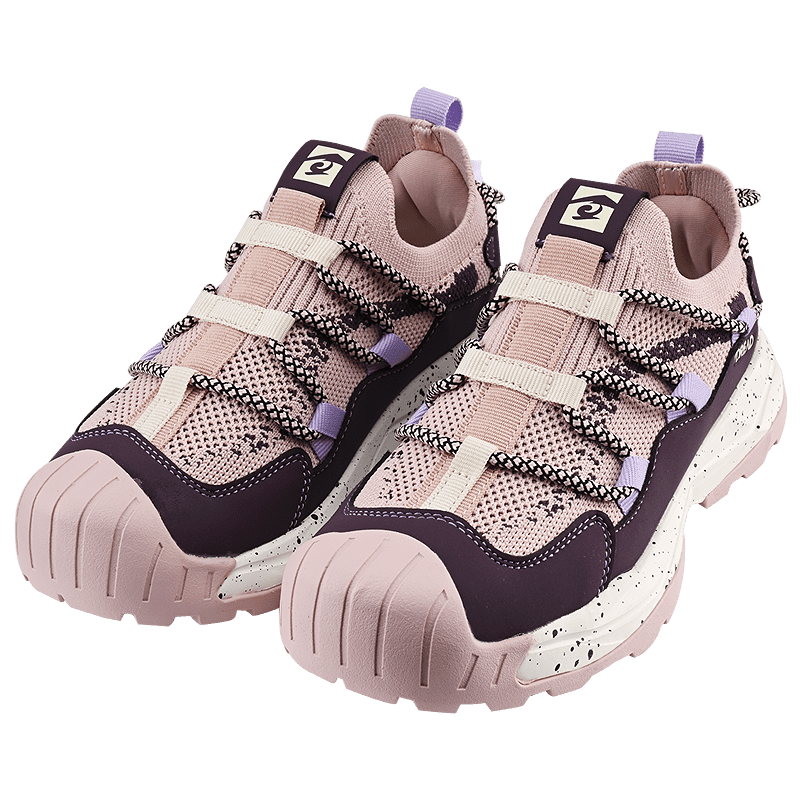 TOREAD Kids Sports Shoes Boys and Girls Mid-Child Spring Summer Bread Toe Hiking Shoes Deep Purple Pink Size 34