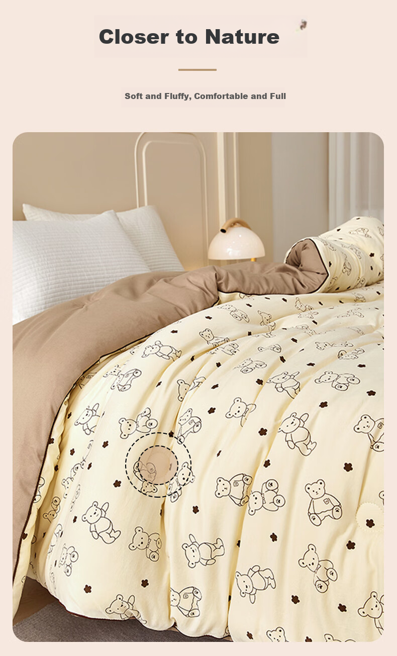Wuyinliangpin Antibacterial Ultra-Soft Fiber Quilt, Spring And Autumn Air Conditioning Comforter, All-Season Quilt for Home Use, Double Size, 6 Jin (3 Kg), 200*230cm, Little Bear Doctor 6
