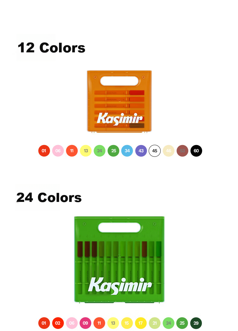 Kasimir Easy-To Acrylic Markers, Student Stationery Markers, Drawing Pens, Children's Painting Watercolor Pen Set, Student Birthday Gift, 12-Color Watercolor Pens, Art Educatio 12