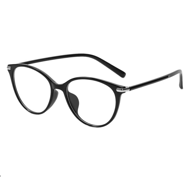 Boshide Blue Light Blocking Glasses Radiation Protection Cat Eye Black Frame Non-Prescription Square Round Face Brightening Eyewear Black