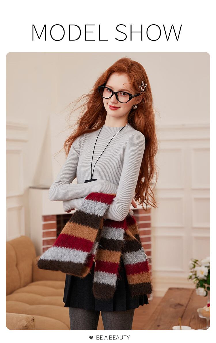 Bailuyu Simple Half Turtleneck Ribbed Knit Sweater 25 Autumn Winter New Wool Soft Sweater Women Dark Gray M 5