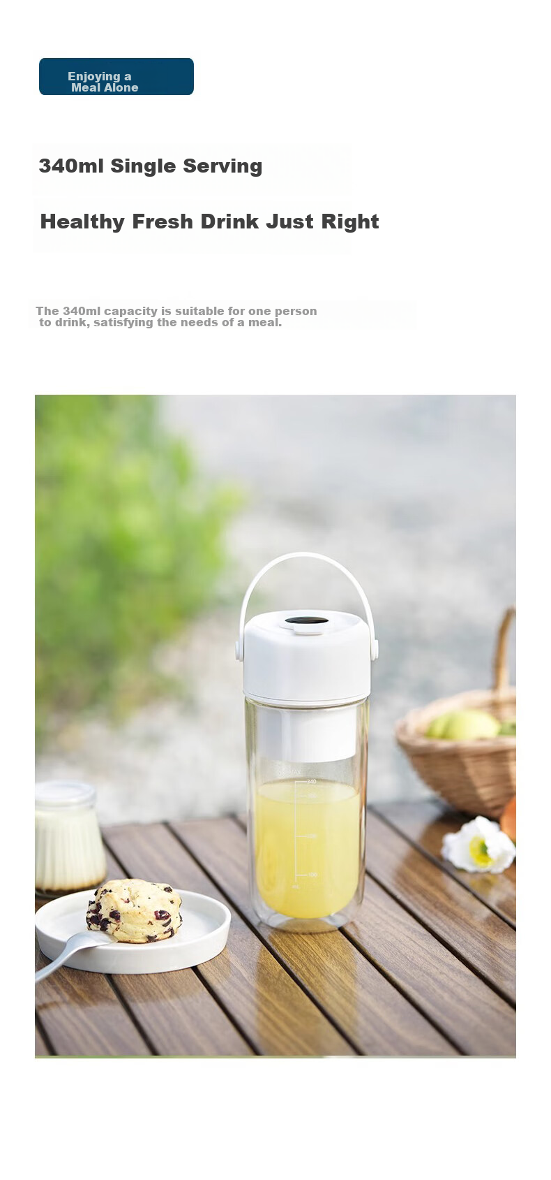 GLASSLOCK Juicer Cup [Double-Layer Hollow Insulation] Fruit And Vegetable Blender Juice Cup Baby Food Processor Small Portable Electric Rechargeable Multifunctional 26-Blade Ice Crusher Blade 14