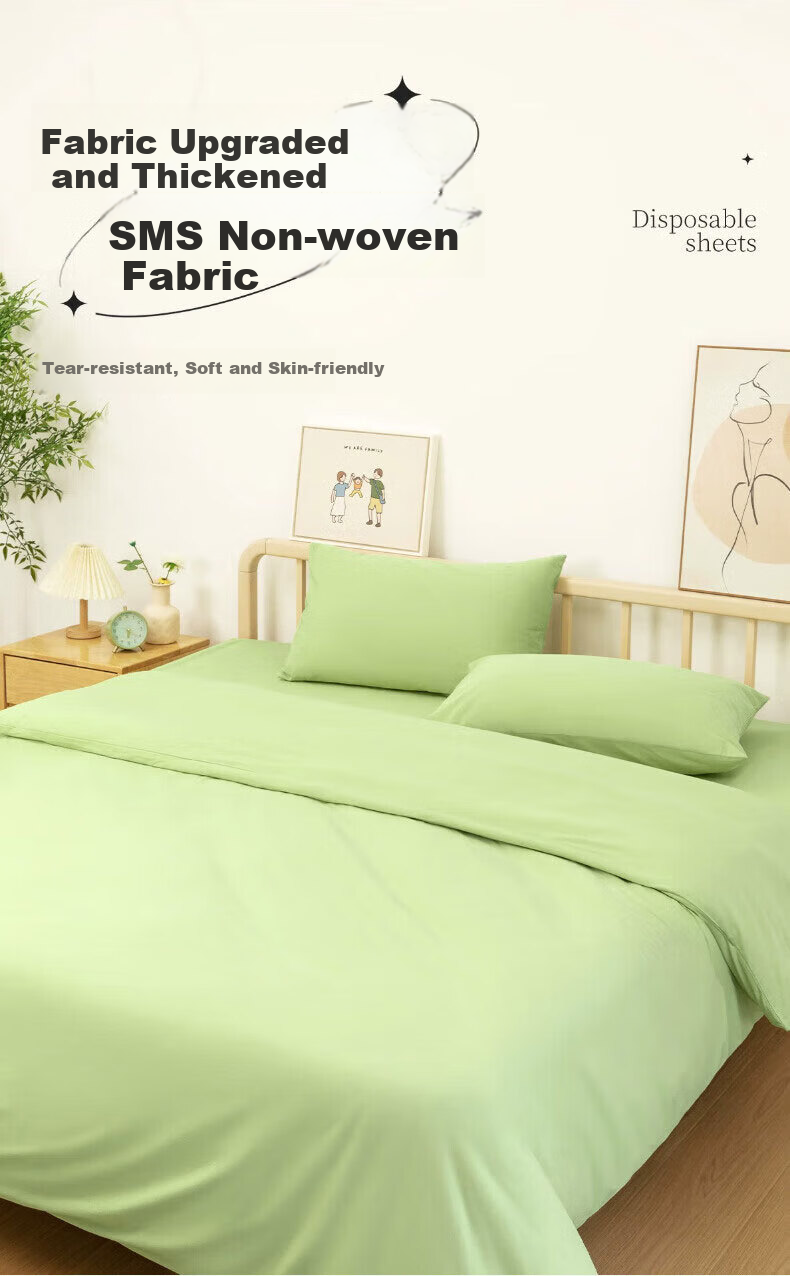 JAJALIN Disposable Three-Piece Set: Train Sleeper Three-Piece Set with Duvet Cover, Pillowcase, Bedding, Travel Essentials, Hotel Single Sleeping Bag 4