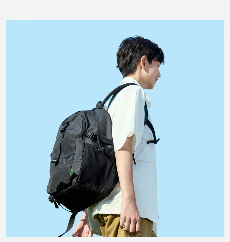 SHUKIKU Qingxing Backpack Youth Fashion Lightweight Travel Bag Large Capacity School Bag for High School Students Black 21