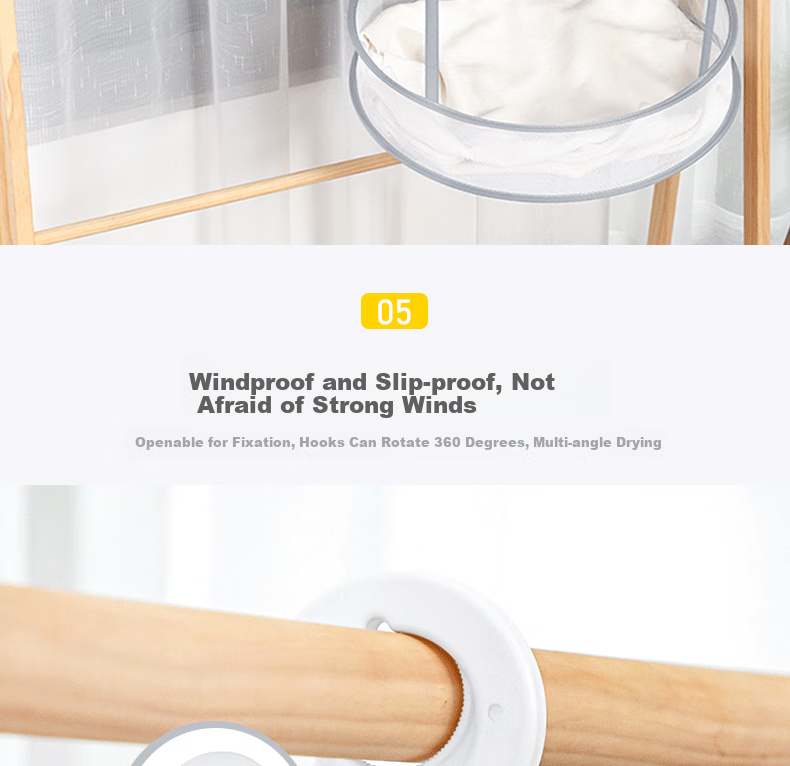 Cigeman Clothes Drying Rack, Sock Hanger, Foldable, Windproof And Non-Slip, Sweater Drying Mesh 11