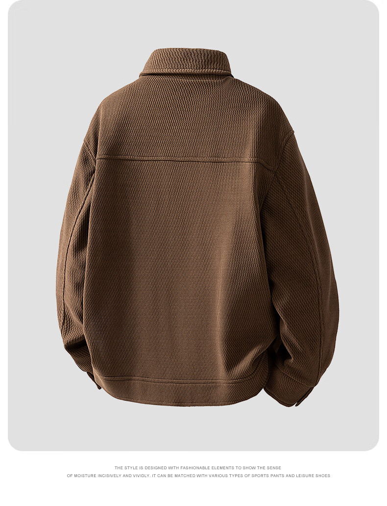MARK FAIRWHALE Men's Spring and Autumn Casual Commuter Versatile Shirt Collar Outdoor Jacket Light Camel M 8