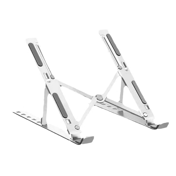 Huiersi 18-inch Full Aluminum Alloy Laptop Stand Adjustable 6-Level Cooling Foldable Holder Portable Tablet Stand B10 [Apple Silver]