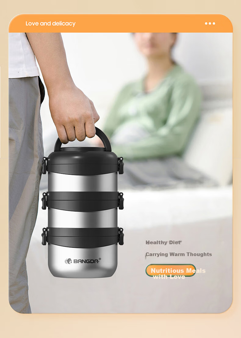Bangda Stainless Steel 316 Multi-Layer Insulated Lunch Box, Bento Box, Meal Container, Lunch Box for Office Workers And Students, Insulated Food Jar, Portable Pot 12