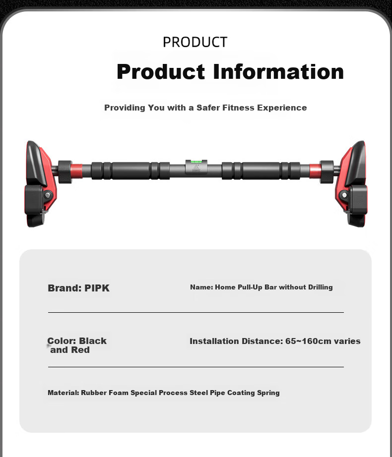 Peak Indoor Pull-Up Bar Fitness Equipment Exercise Hanging Bar Home Use Children Adults No-Drill Floor-Standing 23