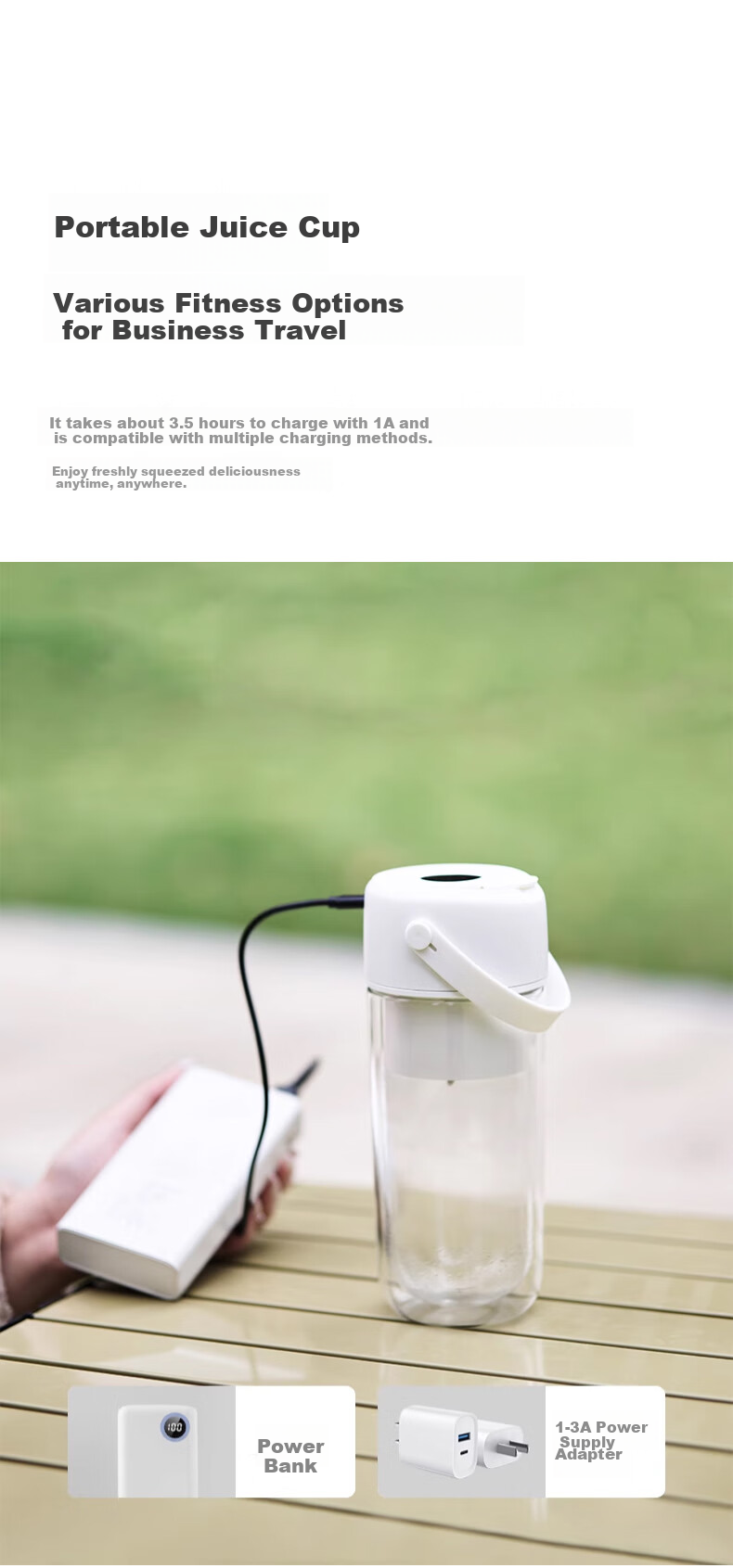 GLASSLOCK Juicer Cup [Double-Layer Hollow Insulation] Fruit And Vegetable Blender Juice Cup Baby Food Processor Small Portable Electric Rechargeable Multifunctional 26-Blade Ice Crusher Blade 11