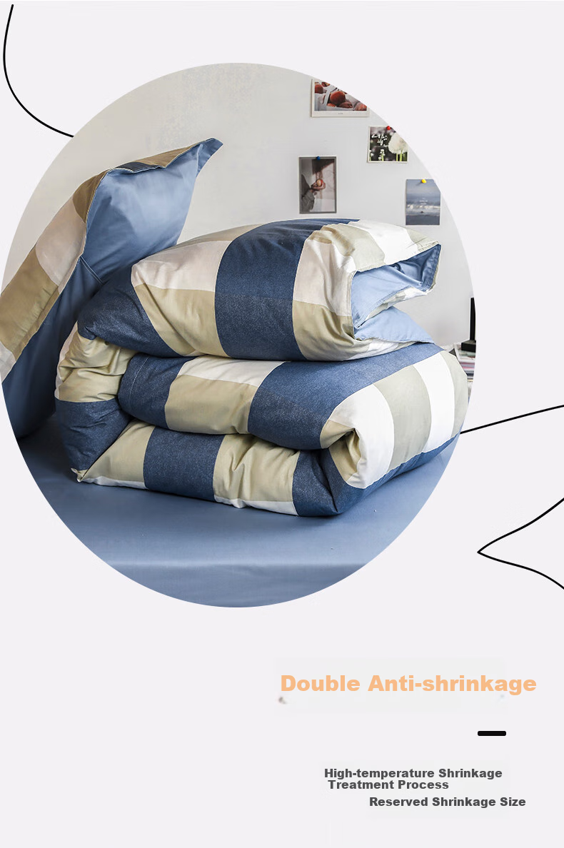 Yunjin Pure Cotton Dormitory Three-Piece Bedding Set for College Students, Bed Sheet And Duvet Cover for Single Bed, 0.9/1.2 Meter, Starry Gray 9