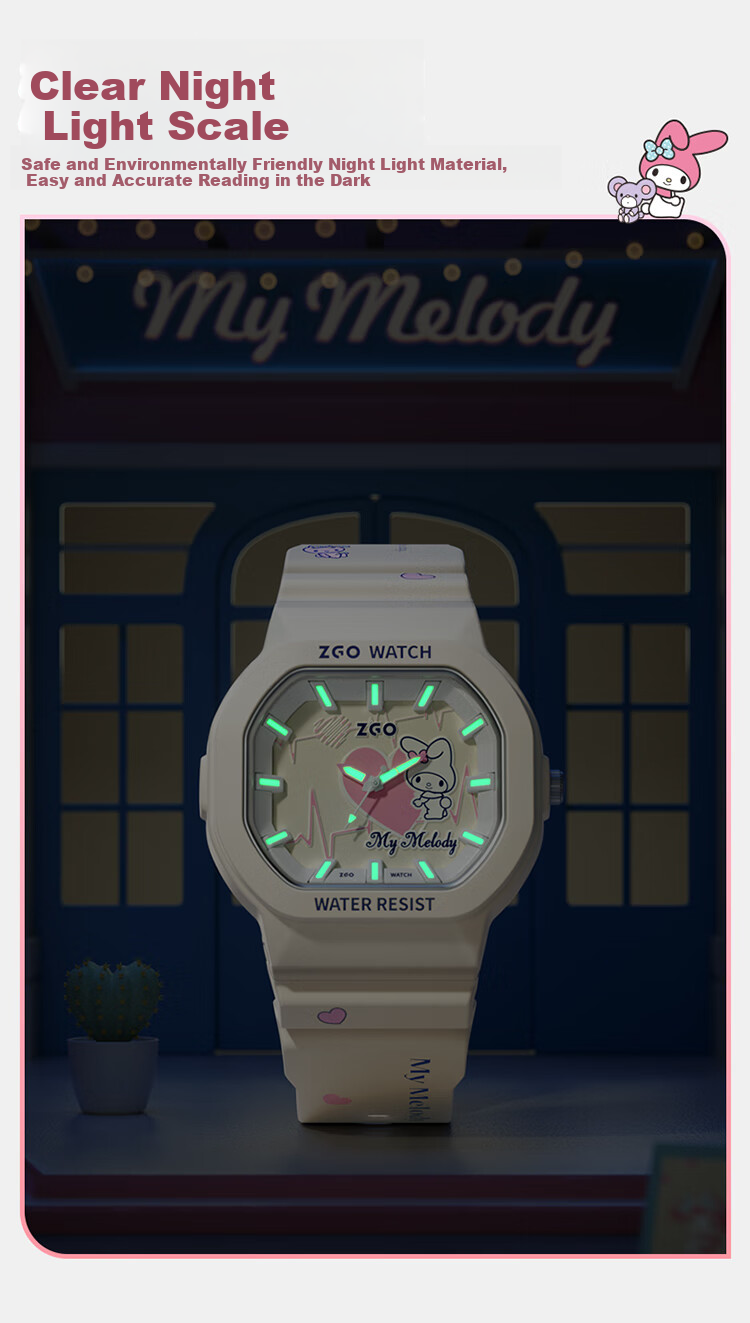 ZGO Sanrio Children's Watch, Only Time-Telling, Girls' Student Watch, High School And Middle School Students, Stylish Quartz Watch for Wome 7