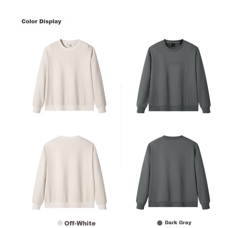 GXG Men's Simple And Fashionable Round Neck Loose Sweatshirt, New Autumn Product, Dark Gray, Size M 2