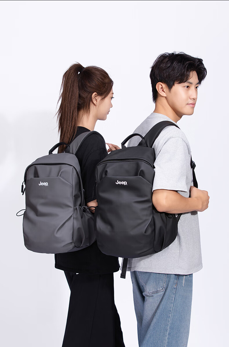 JEEP Men's Travel Backpack 15-inch Laptop Student School Bag Water-Resistant PU Business Commuter Unisex Backpack 1