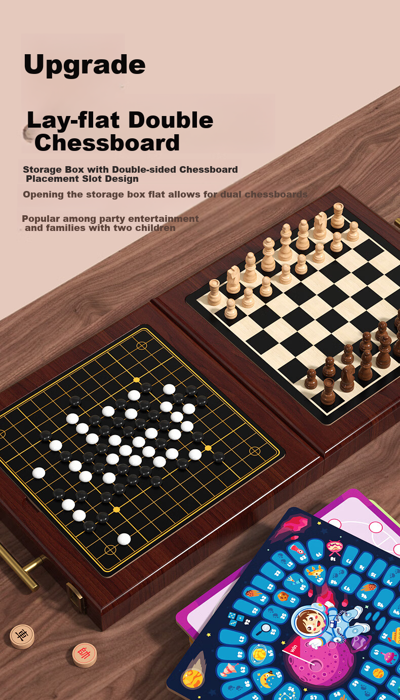QZMTOY 37-In Multifunctional Game Board Set with Gomoku And Ludo, Educational Toy for Boys And Girls, Birthday Gift 5