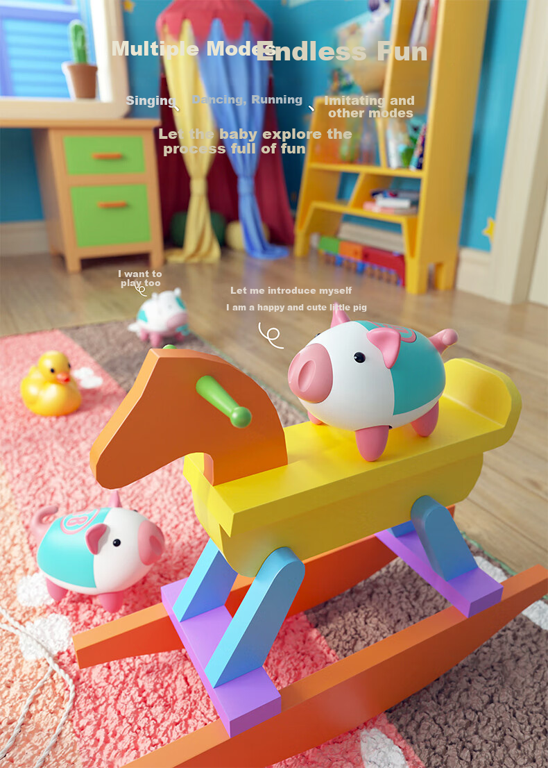 JUMP HERO Huhu Niu Infant And Toddler 0-1 Year Old, 2 Years Old Learning to Crawl, Boys And Girls, Newborn, 6 Months, Children's Birthday Gift 4