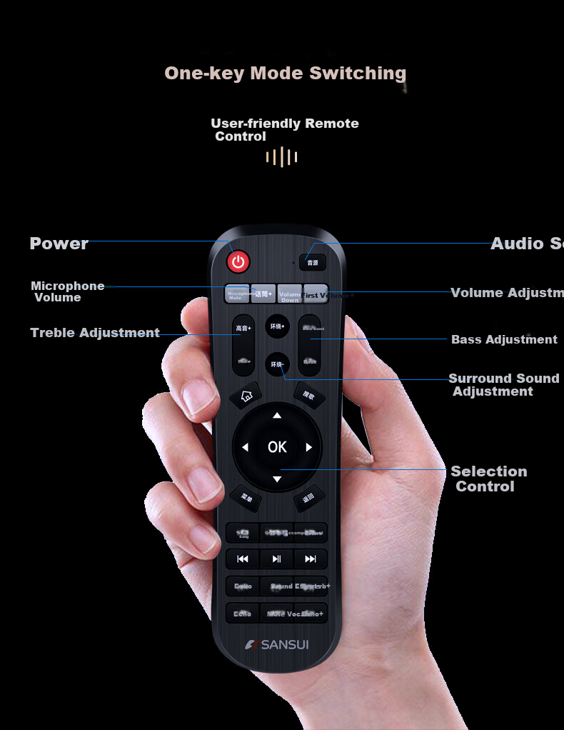 SANSUI DV-93P TV Sound Karaoke All-in-One System Soundbar Surround Home Theater KTV Set with Song Selection Karaoke Video Speaker Smart Bluetooth Living Room 11