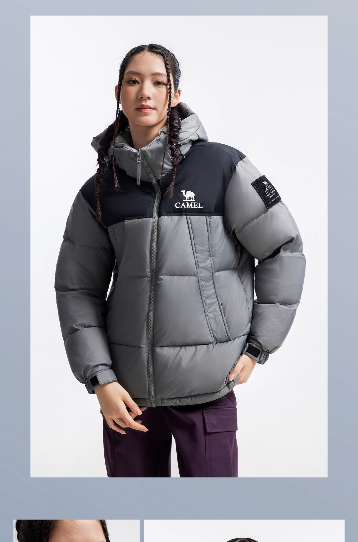 CAMEL Women's Down Jacket 2025 Autumn Winter New Thickened Warm Unisex Hooded Down Puffer Coat 7