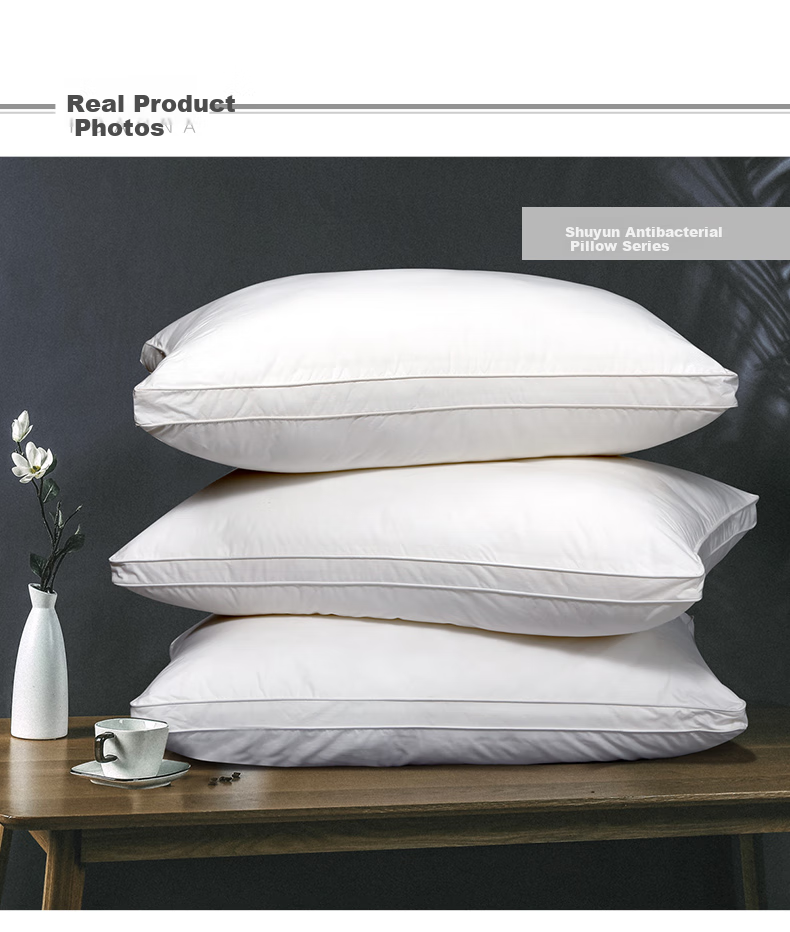 FUANNA Home Textile Pillow Core, Pure Cotton Fabric, Antibacterial Pillow, Adult Soft Pillow, Hotel Pillow, Fiber Pillow, Low Pillow, 70*45cm 8