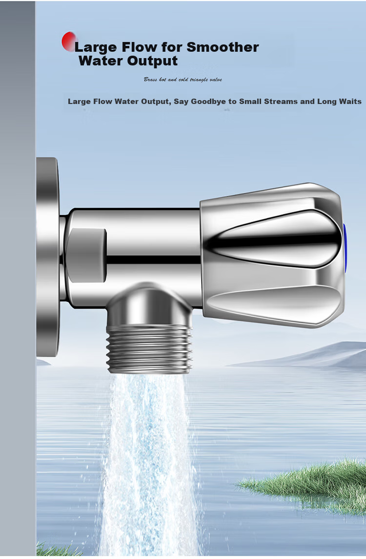 Larsd Thickened Angle Valve, High Flow Cold And Hot Water Quick-Open Triangle Valve, Eight-Shaped Valve, Stop Valve, 1/2 Inch Inlet And Outlet LD112C 8