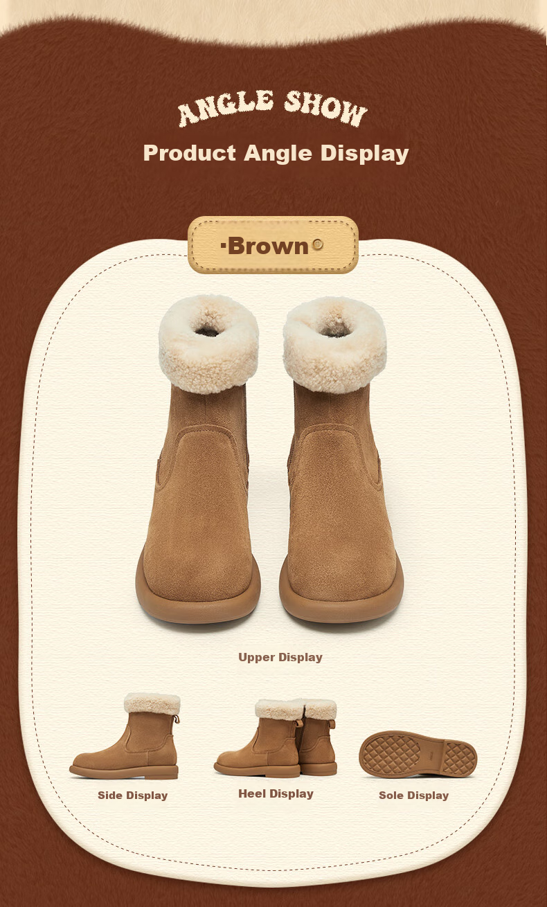 TEENMIX Snow Boots, Warm Women's Boots, Brown, Size 35 17