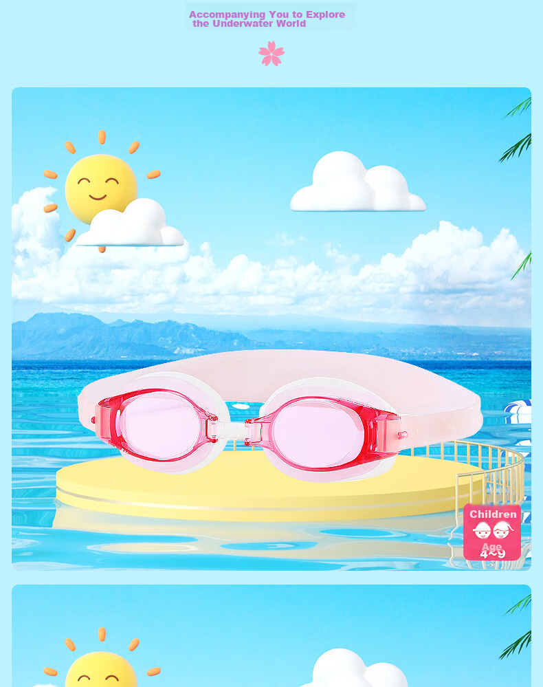 View Children's Swimming Goggles for Boys And Girls, Large Frame Swim Glasses, Waterproof Anti-Fog High-Definition Eye Protection Diving Equipment V770JA 12