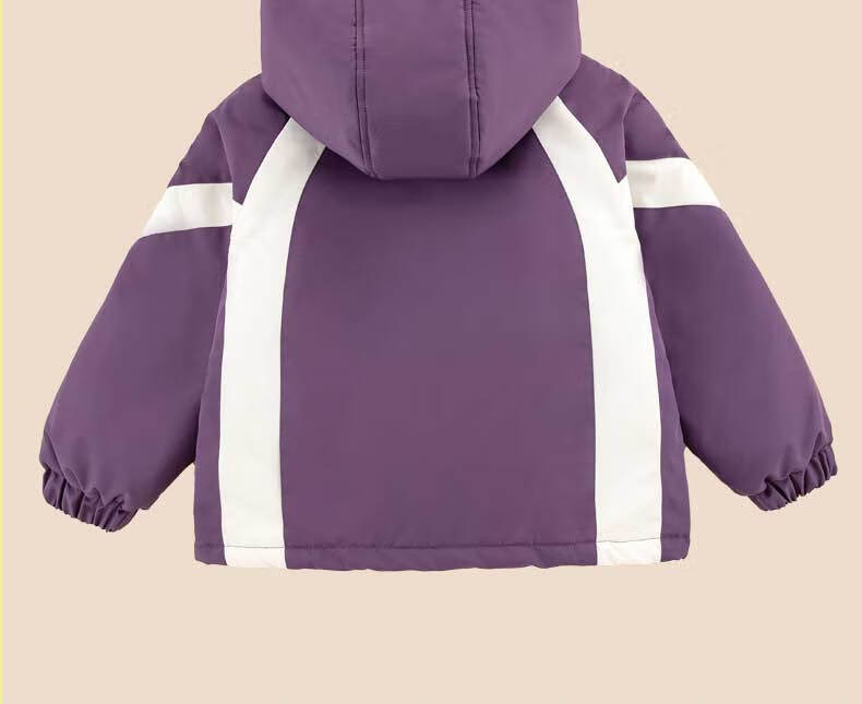 Disney Girls' Hooded Jacket with Fleece Lining 2-in-1 School Uniform Windproof Coat for Older Kids 7
