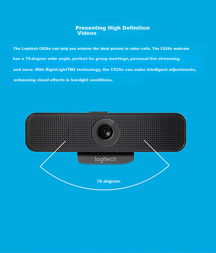 Logitech C925e Enterprise-Grade HD Webcam for Home And Office Use, Computer Desktop Camera for Online Classes And Meetings, 1080P Privacy Protection [Single Purchase Discount] 9
