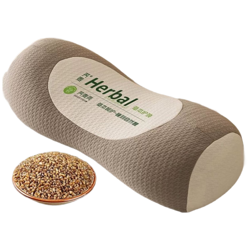 Chuangmaishi [Class A] Cervical Pillow Neck Support Pillow 100% Buckwheat Pillow for Men Anti-Curved Traction Round Pillow Nap Pillow