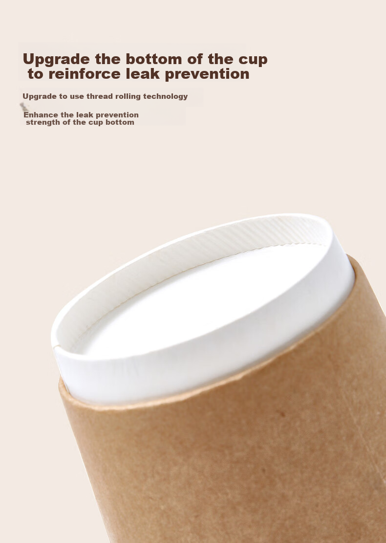 YOUAO Disposable Cups, 280ml*32 Pieces, Kraft Paper Outer Layer, Double-Layer Thickened, for Office And Home Use, without Lid, Coffee Cups 4