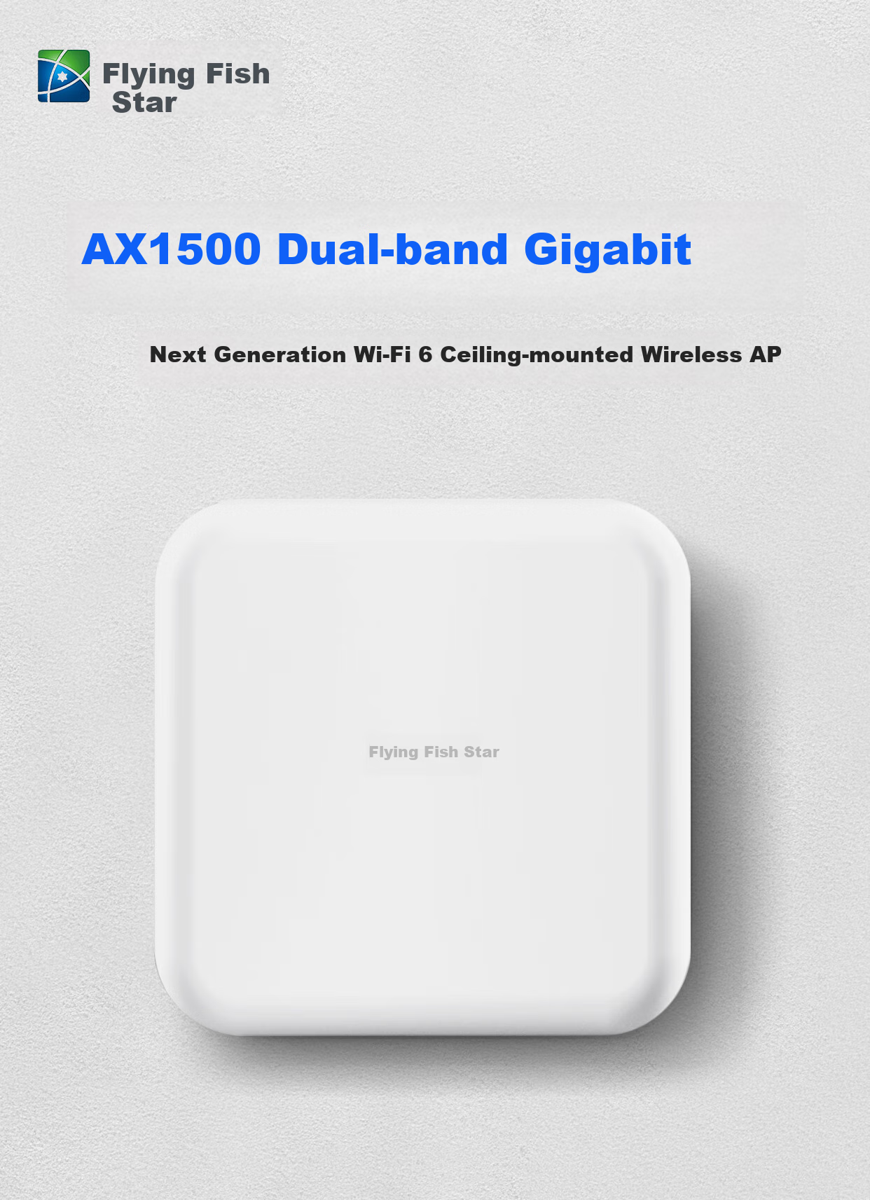 VOLANS WiFi 6 AX1800 Dual-Band Gigabit Ceiling-Mounted AP, Enterprise-Grade Commercial High-Power WiFi Wireless Access Point, Standard POE Power Supply, VP1800G-AX 1