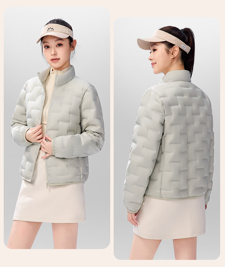 SNOWFLYING Women's Short Down Jacket 2025 Winter Korean Slim Fit Lightweight 90% Down Coat Cream Light Beige XL 28